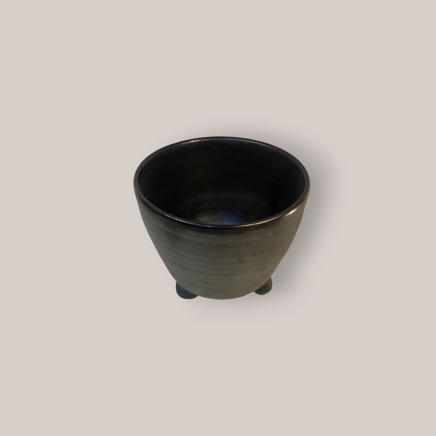 Chroom zwarte plantenpot op voetjes