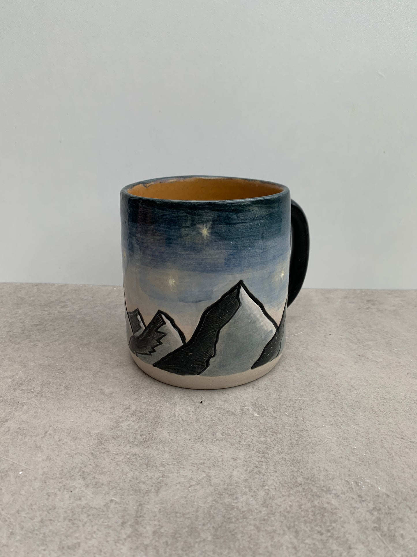 Mountains in the night mug